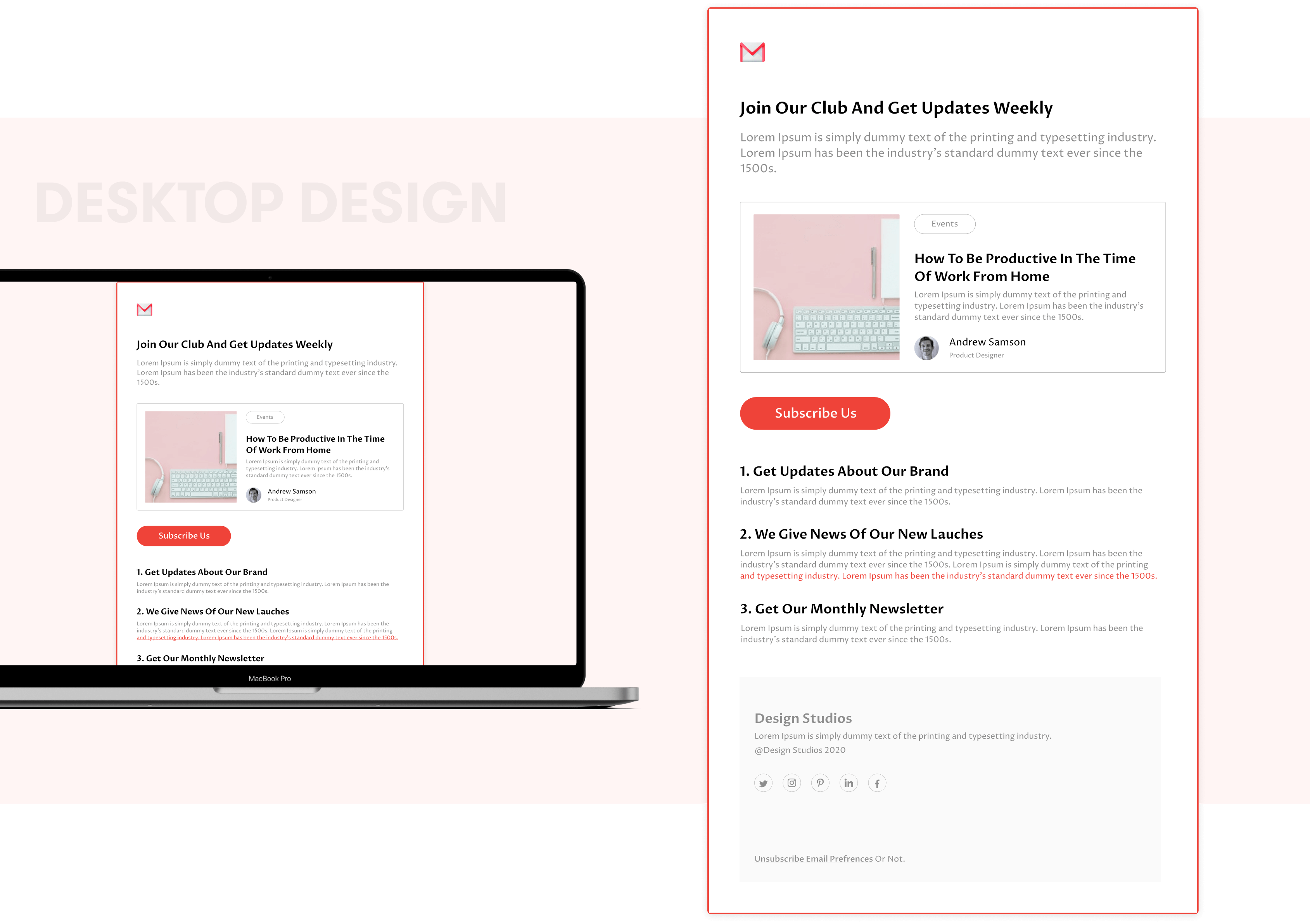 Subscribe Newsletter Email